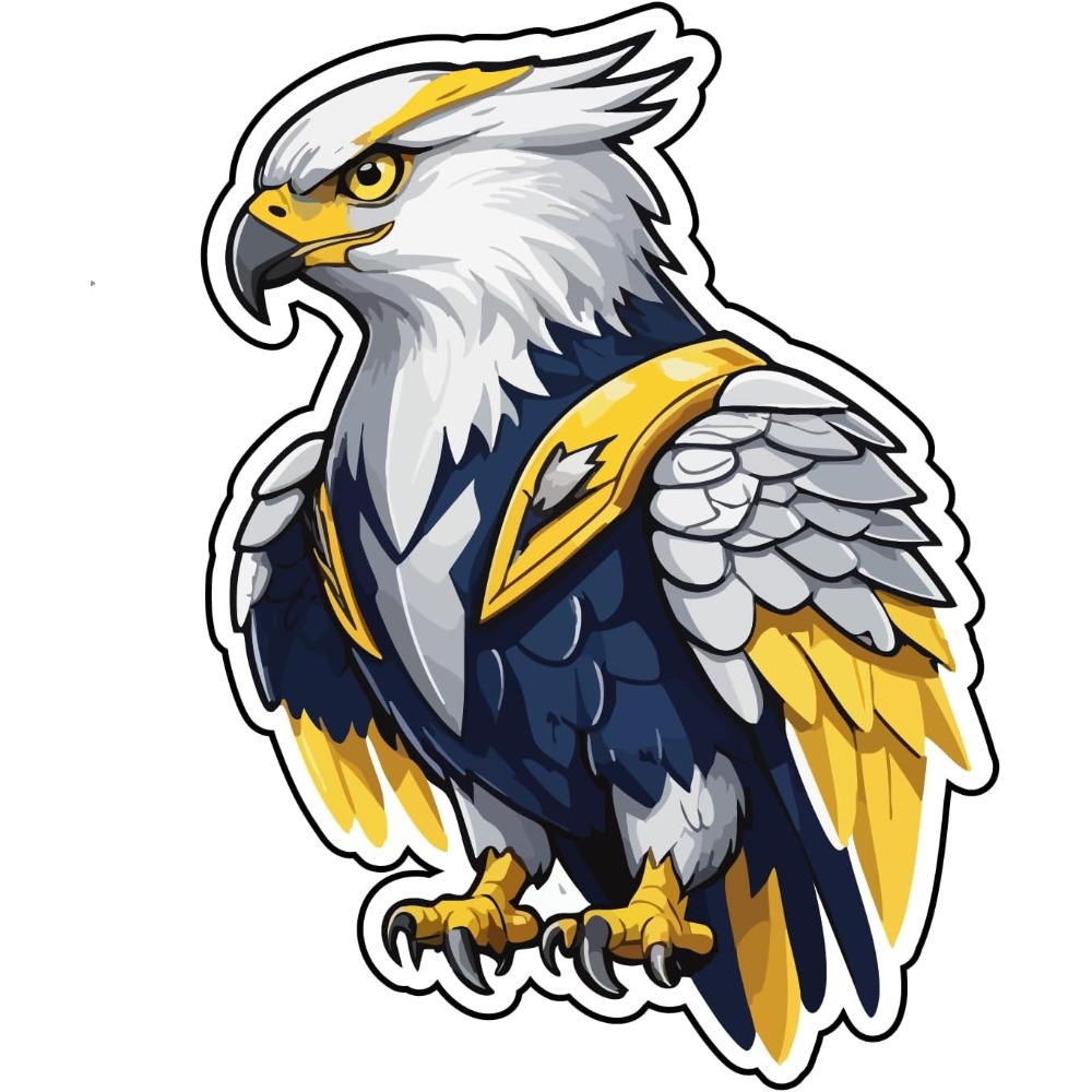 Yellow Laptop Accessories - 1PC Armor Style Eagle Sticker (Blue