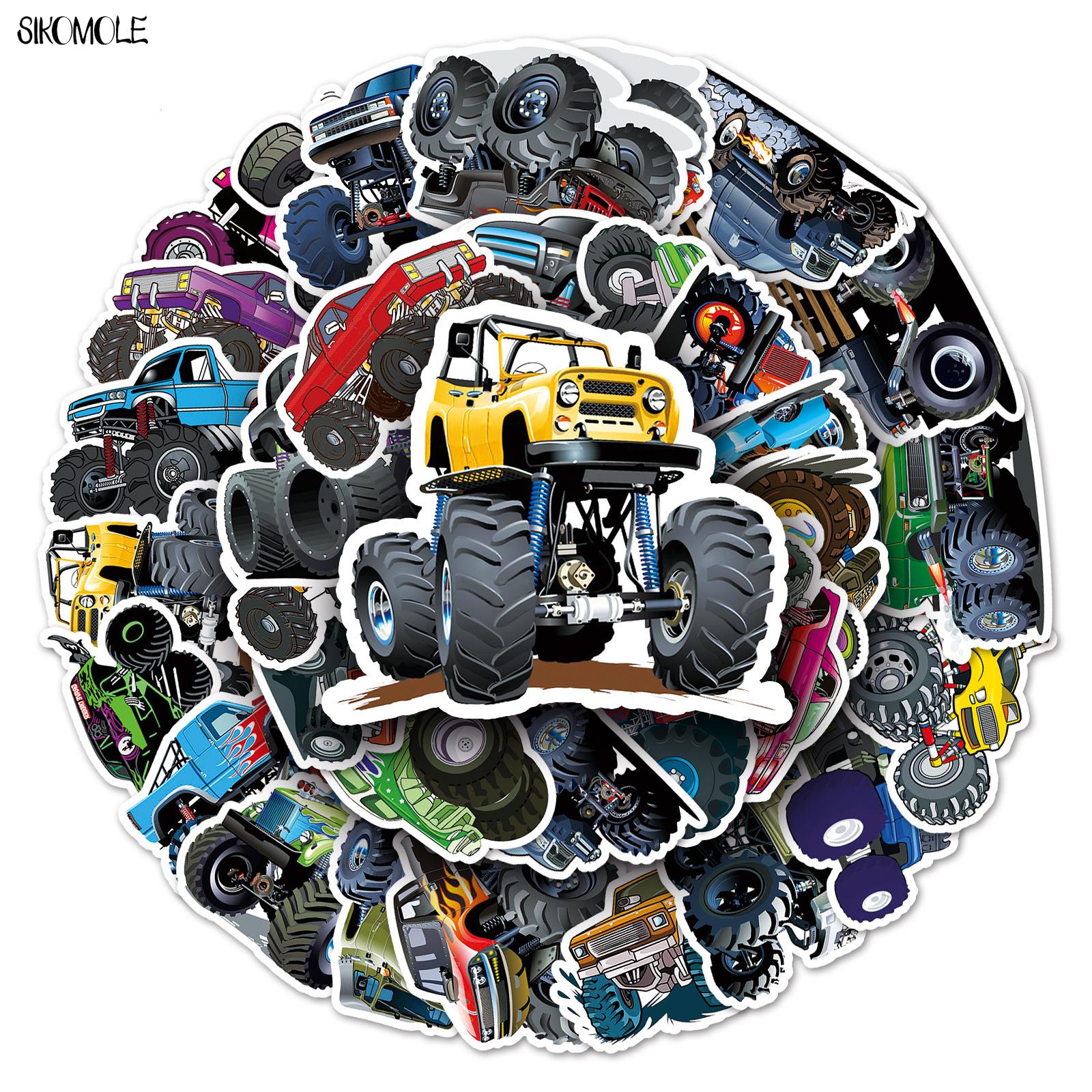 Laptop Accessories Kids - 10/30/50pcs Cute Monster Truck Stickers Car