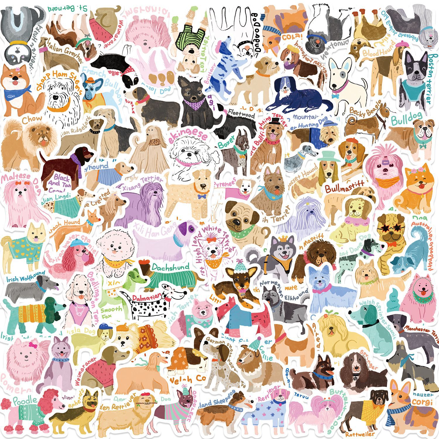 100PCS Cute Dog Graffiti Stick - مراجعة Laptop Accessories Kids وسعره