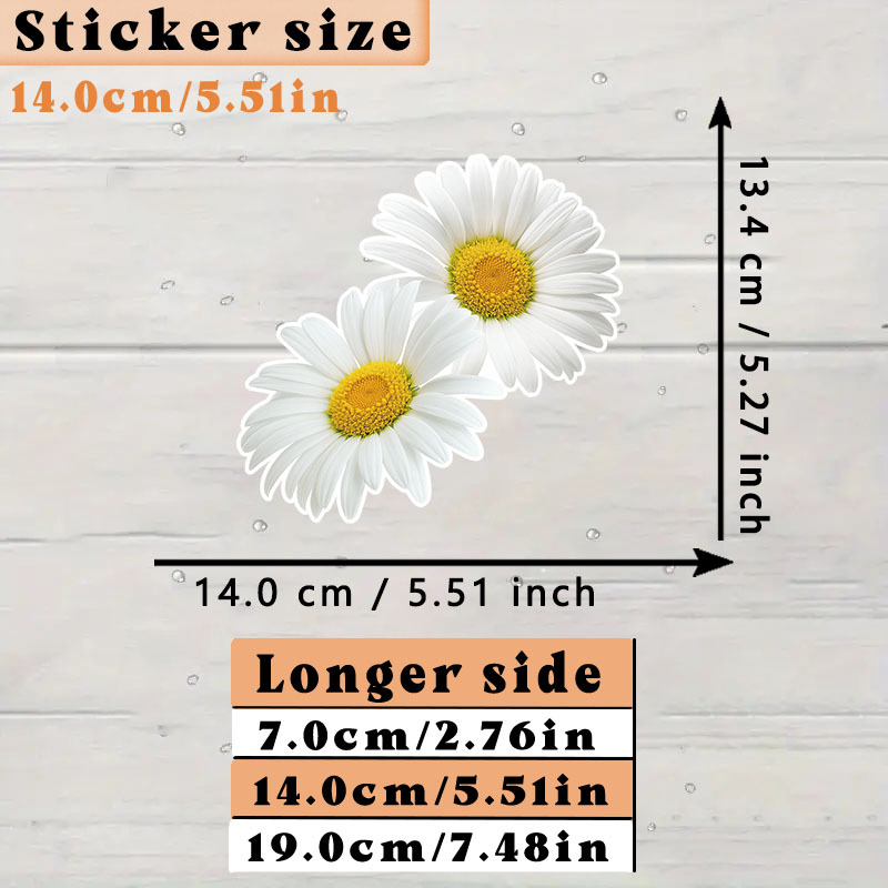 1pc Fashion Daisy Car Stickers - مراجعة Yellow Laptop Accessories وسعره