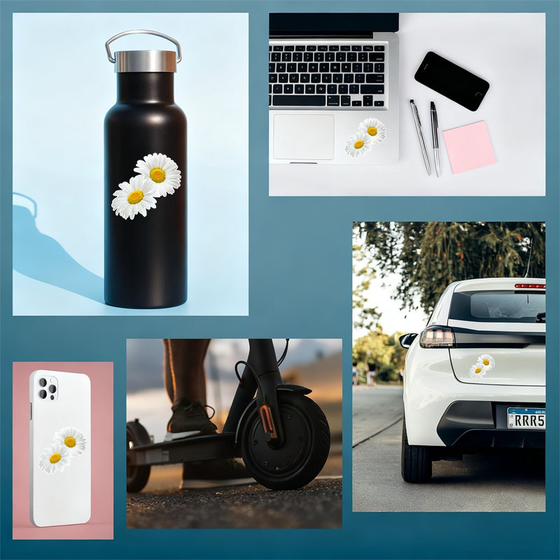 1pc Fashion Daisy Car Stickers - مراجعة Yellow Laptop Accessories وسعره