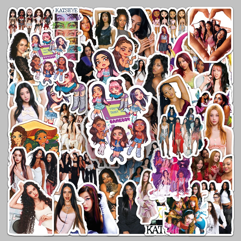 50pcs Girl Group KATSEYE Graff - مراجعة Laptop Accessories Girly وسعره