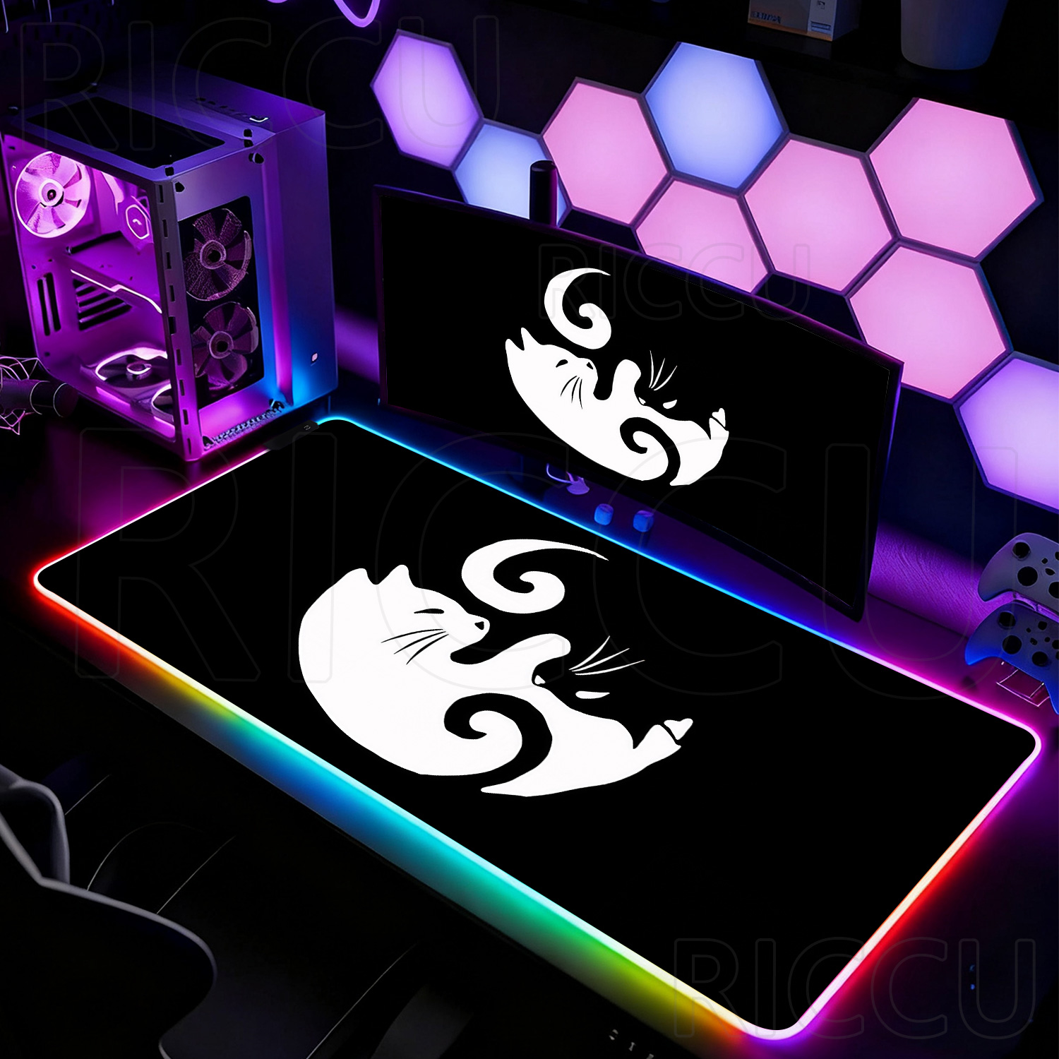 RGB HD Black and White Cat Cut - مراجعة Laptop Accessories Rgb وسعره