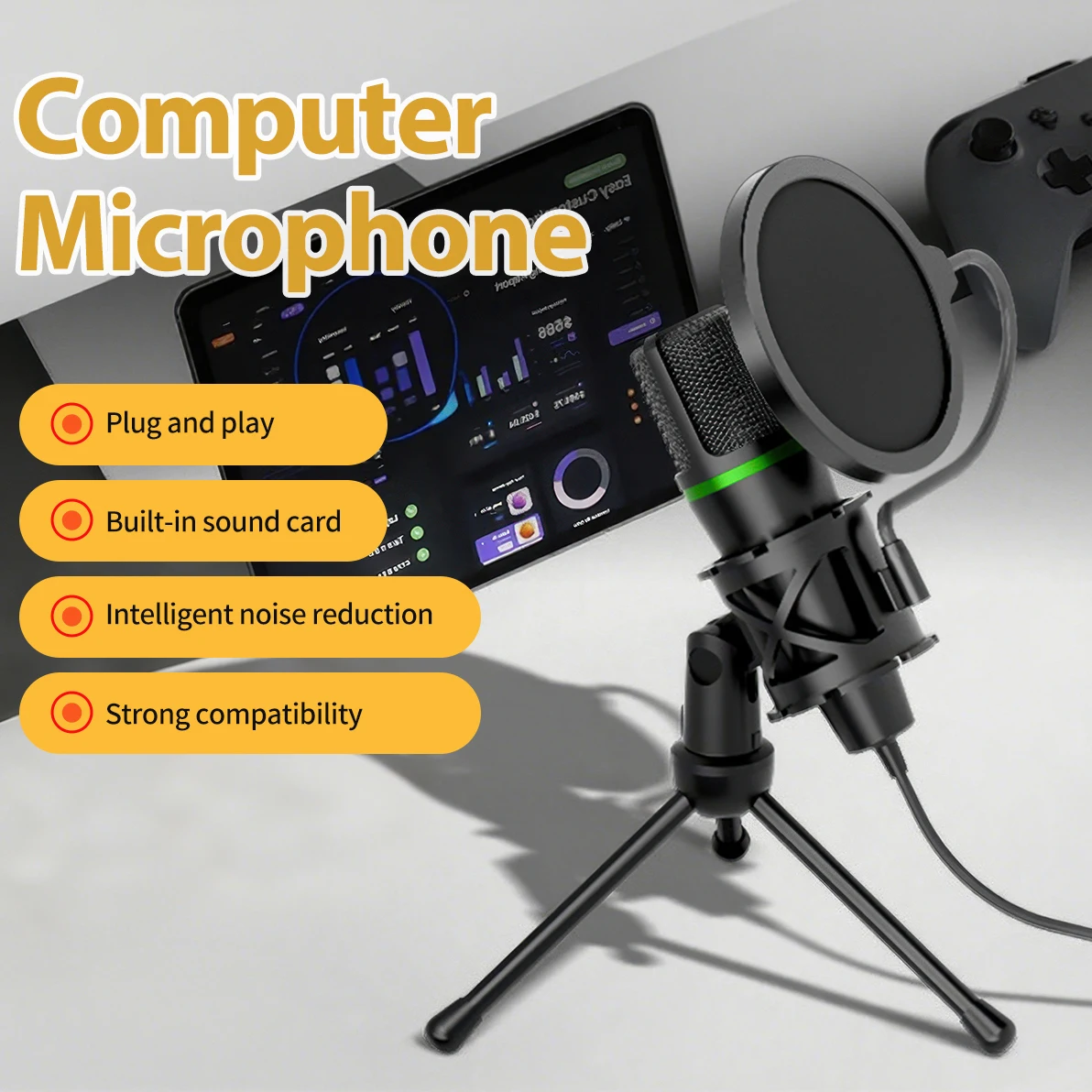 Condenser Microphone USB Wired - مراجعة Laptop Accessories Rgb وسعره
