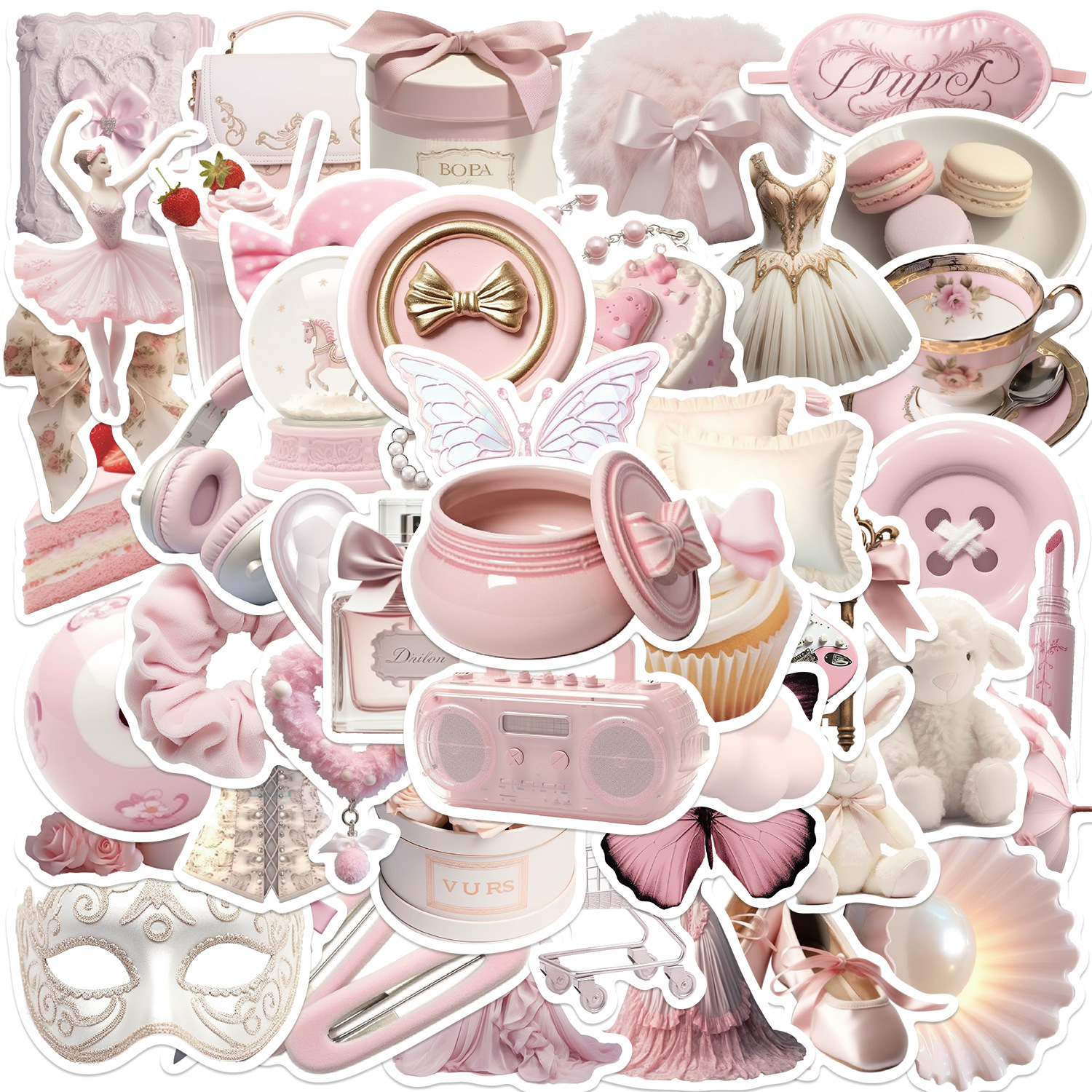 50/100pcs Cute Pink Girl Carto - مراجعة Laptop Accessories Girly وسعره