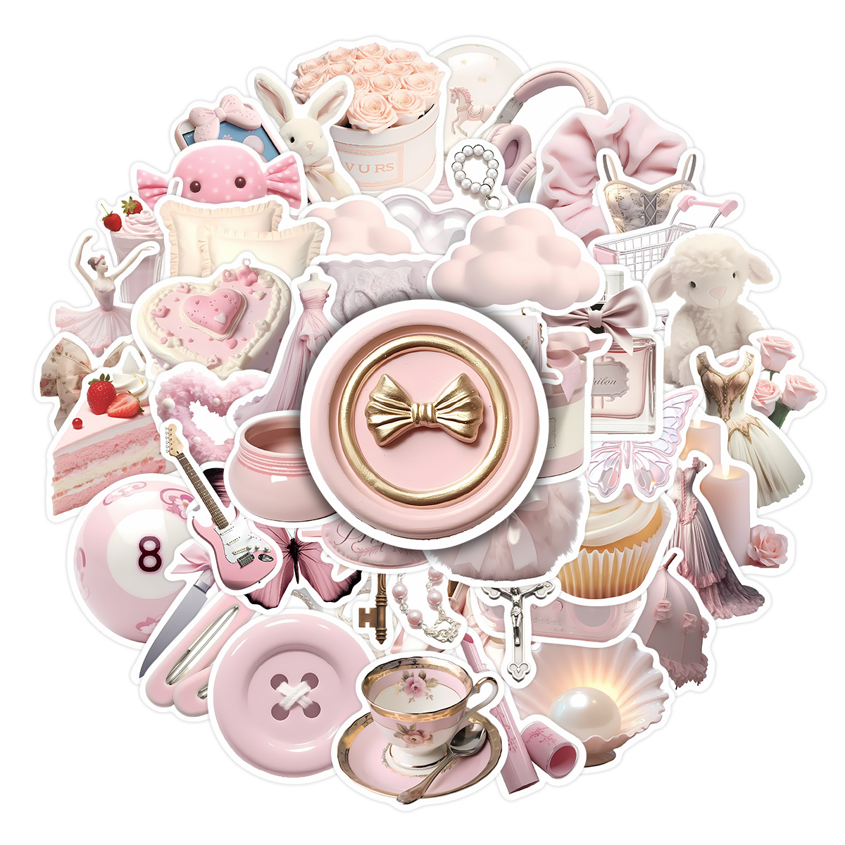 50/100pcs Cute Pink Girl Carto - مراجعة Laptop Accessories Girly وسعره