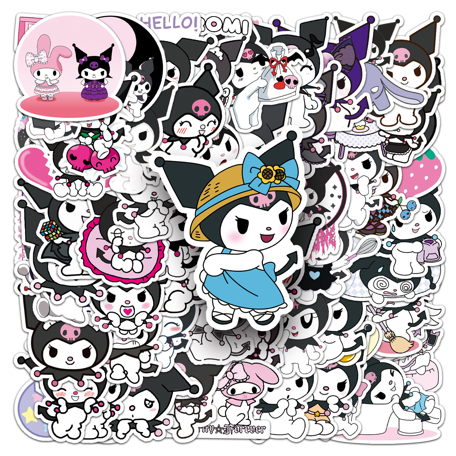 100Pcs Sanrio Kuromi Anime Car - مراجعة Laptop Accessories Girly وسعره