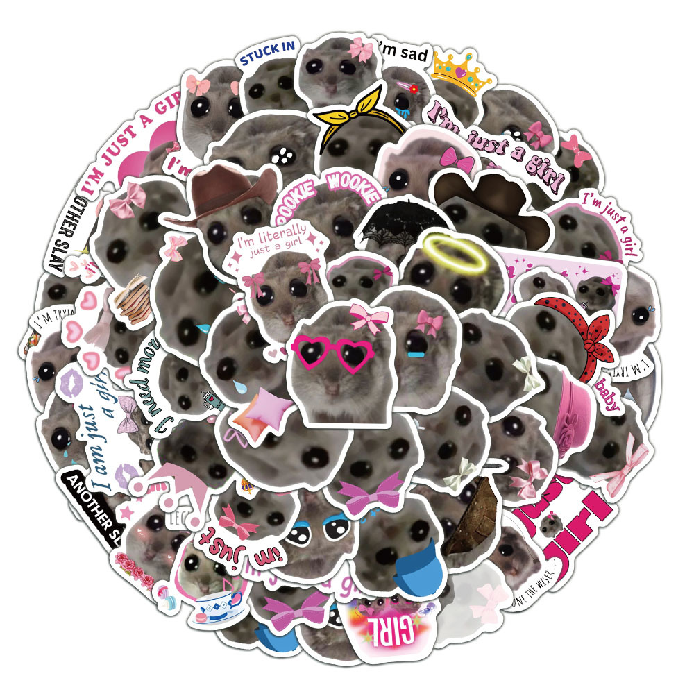 56pcs Cute Sad Hamster Meme St - مراجعة Laptop Accessories Girly وسعره