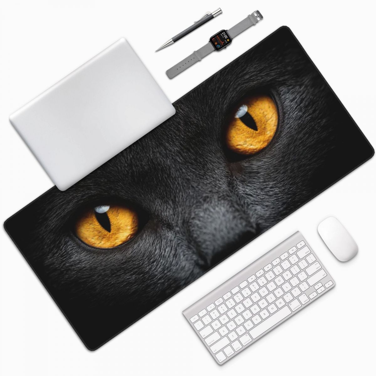 Black Cat Face And Yellow Eyes - مراجعة Yellow Laptop Accessories وسعره