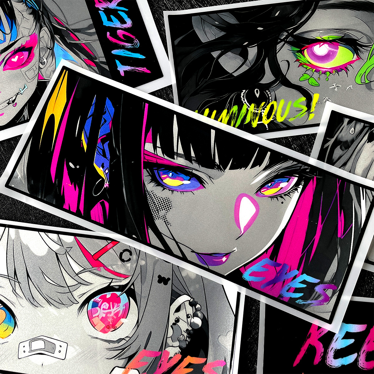 1PC 20cm Neon Anime Girl Eyes  - مراجعة Laptop Accessories Girly وسعره