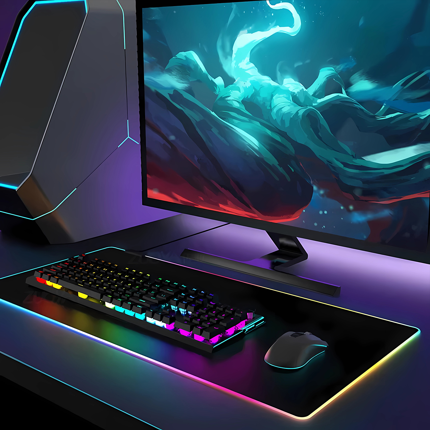 RGB Anime Fate Saber MousePad  - مراجعة Laptop Accessories Rgb وسعره