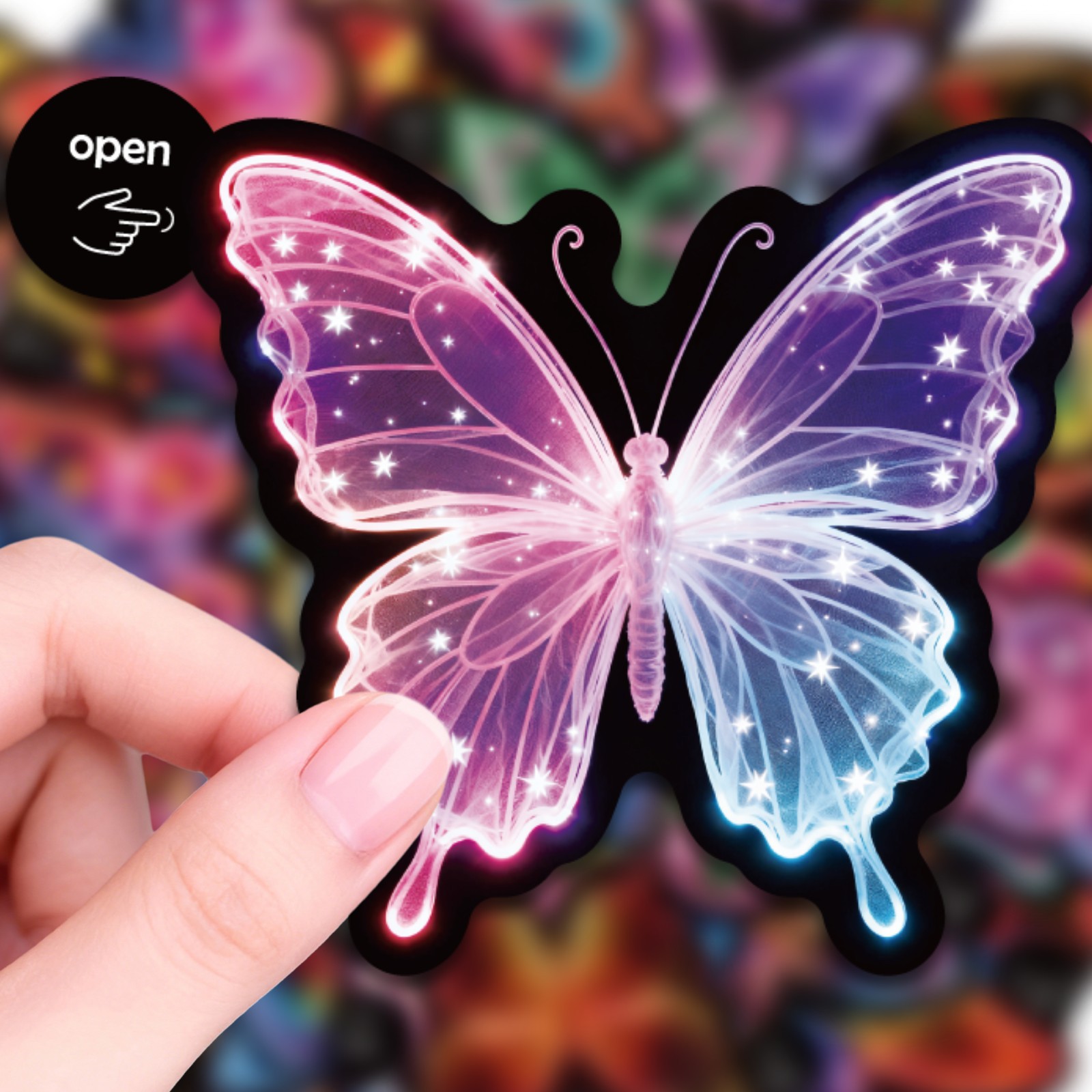 50Pcs Easy Peel Neon Butterfly - مراجعة Laptop Accessories Girly وسعره