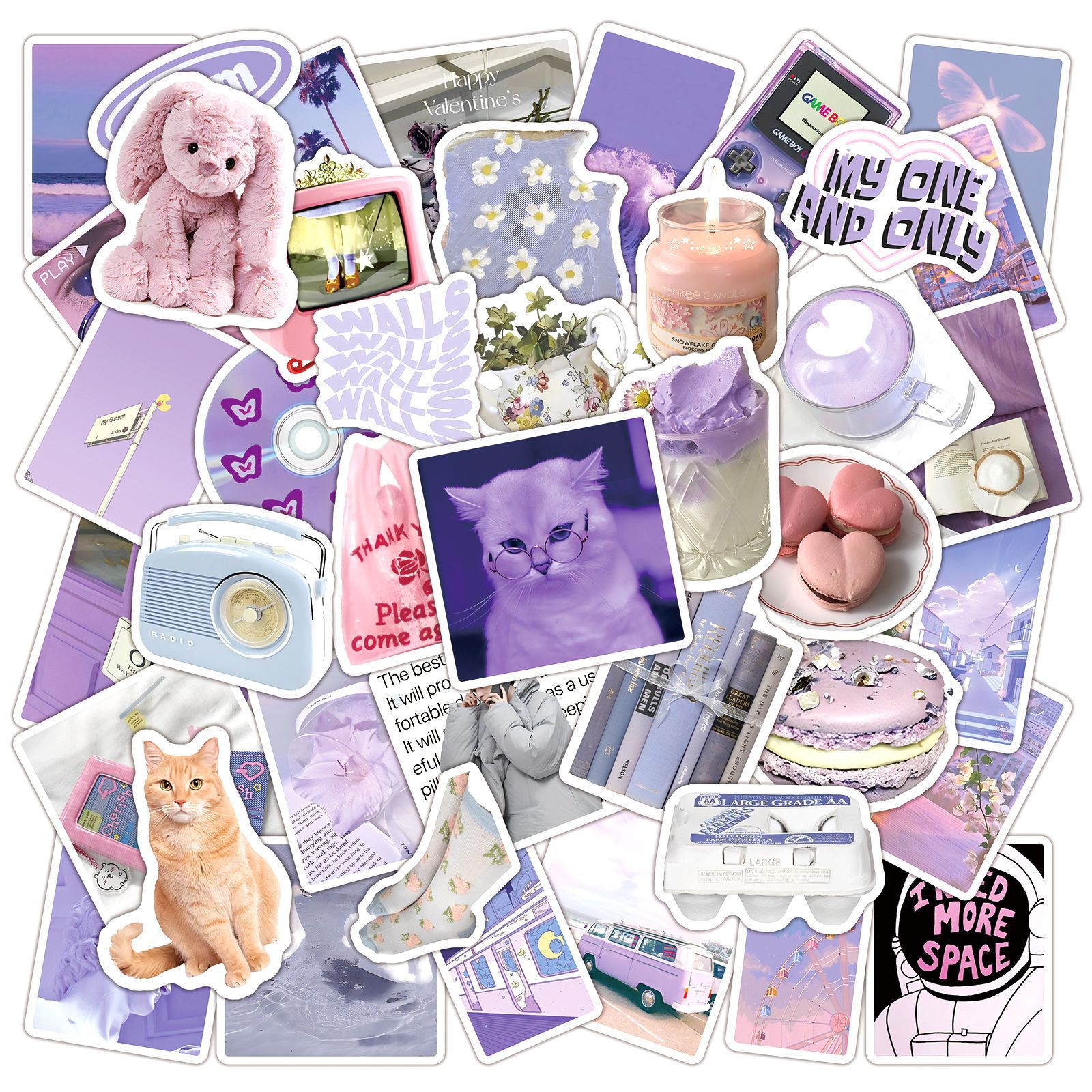 50Pcs Ins Style Fresh Purple A - مراجعة Laptop Accessories Girly وسعره
