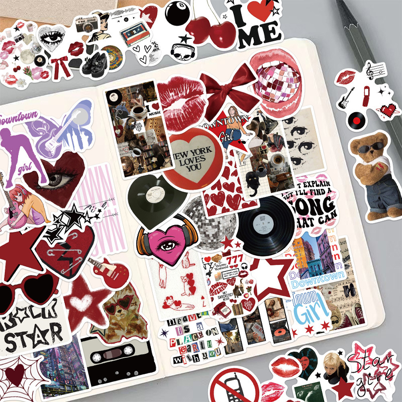 100PCS Y2K Retro Graffiti Stic - مراجعة Laptop Accessories Girly وسعره