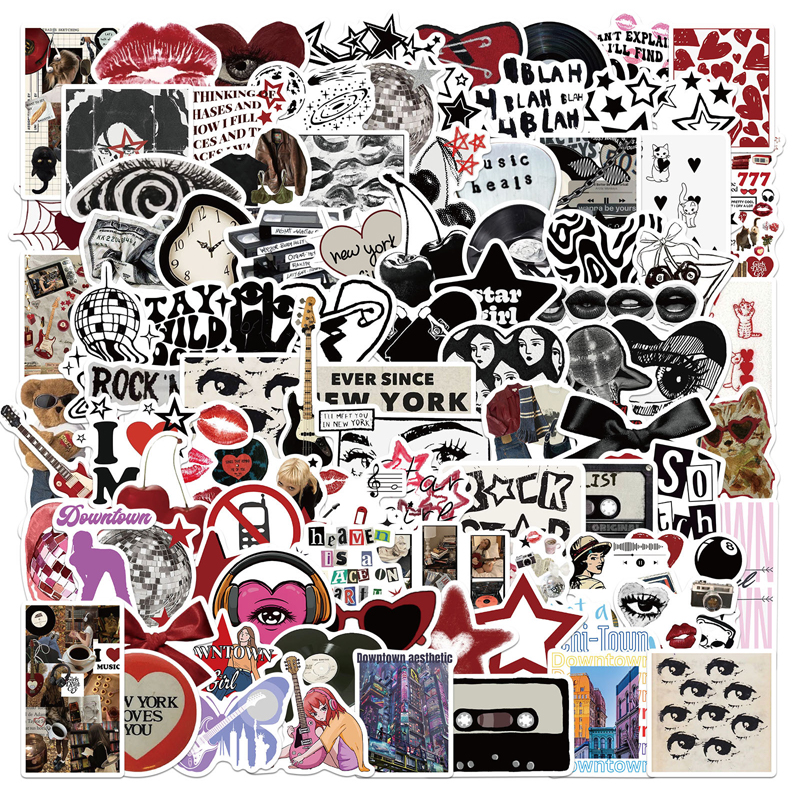 100PCS Y2K Retro Graffiti Stic - مراجعة Laptop Accessories Girly وسعره