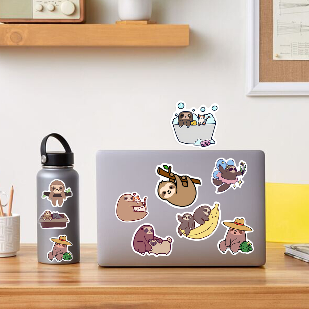 10/25/50PCS Cute Sloth Animal  - مراجعة Laptop Accessories Girly وسعره