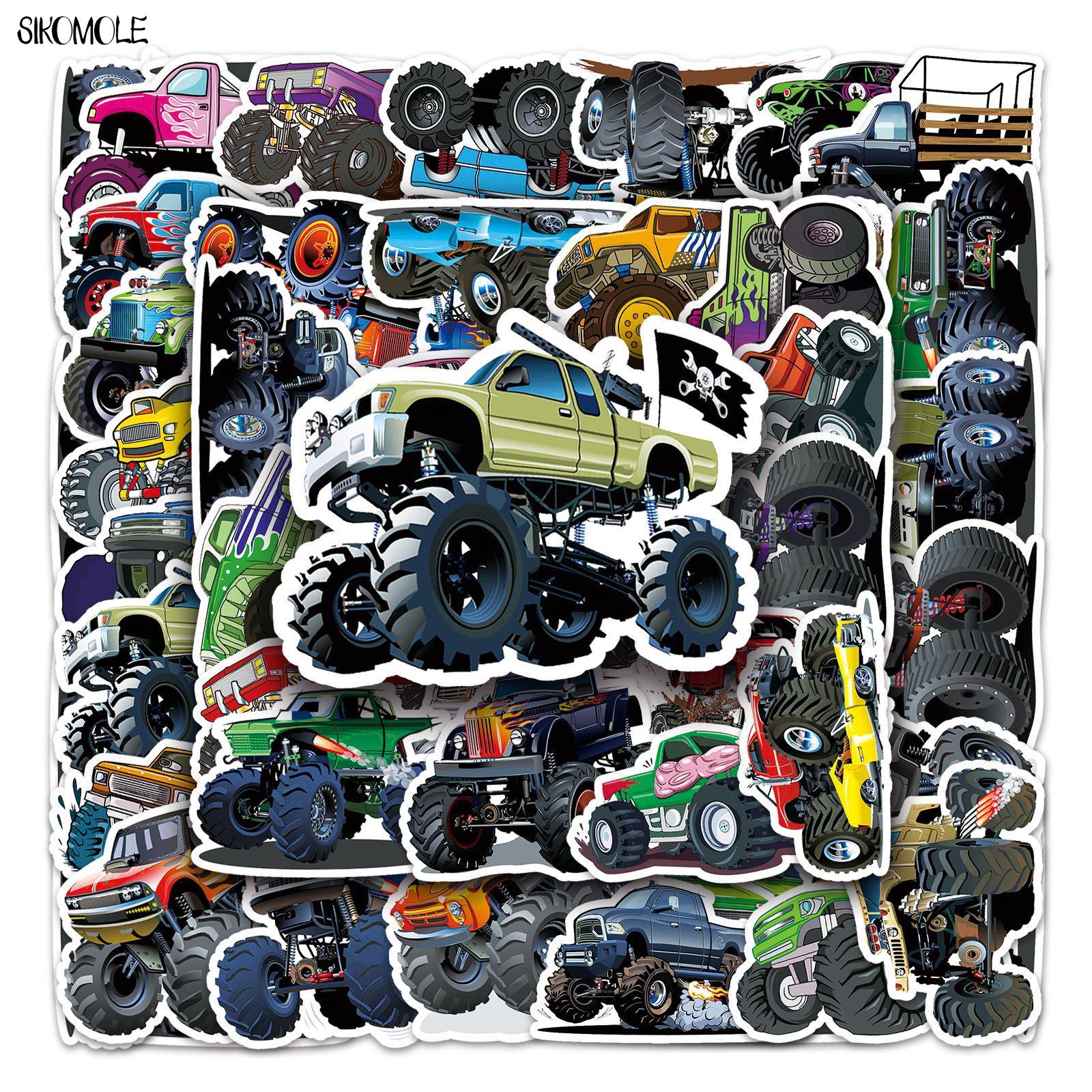 10/30/50pcs Cute Monster Truck - مراجعة Laptop Accessories Kids وسعره
