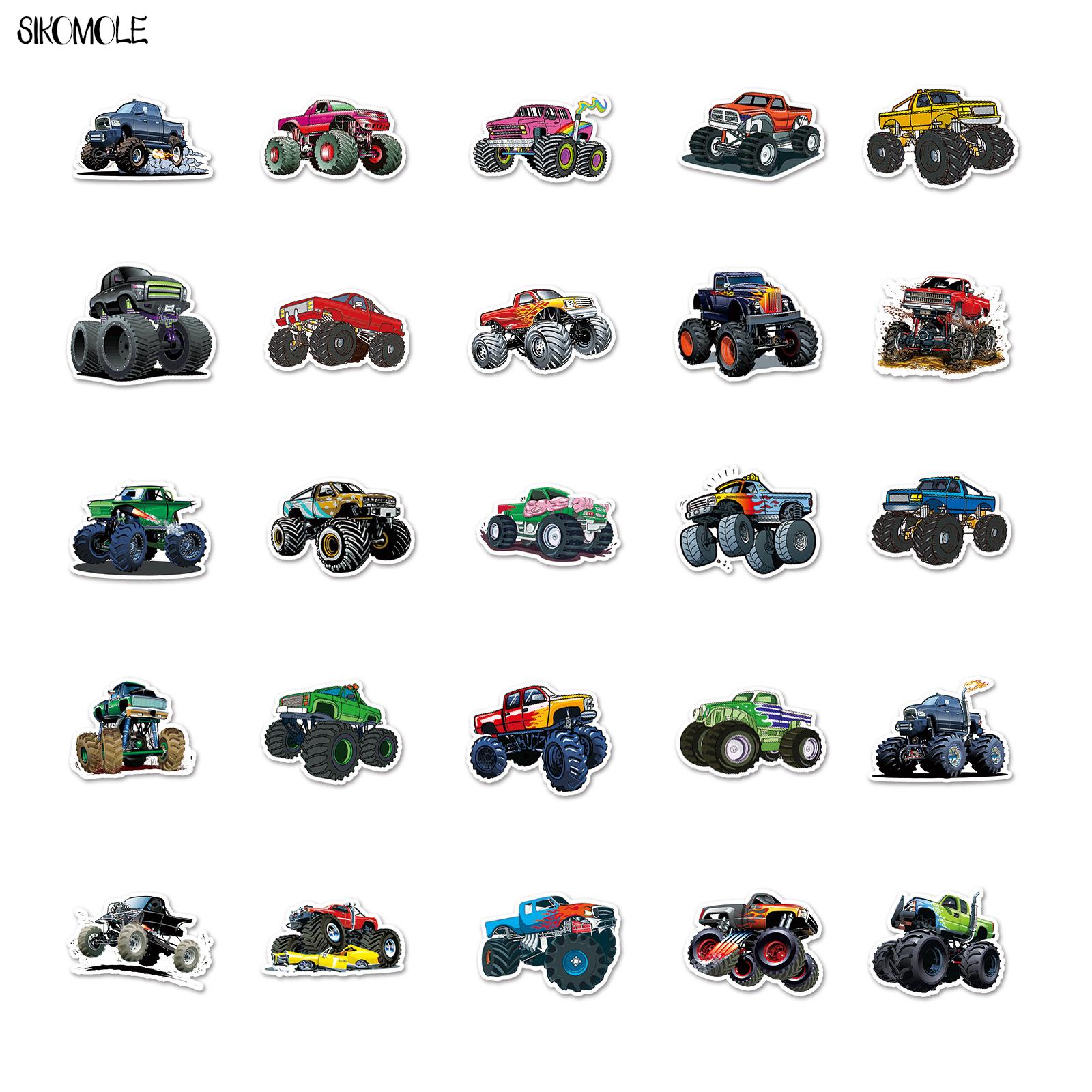 10/30/50pcs Cute Monster Truck - مراجعة Laptop Accessories Kids وسعره